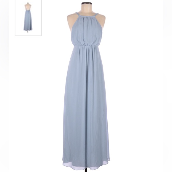 Show Me Your MuMu bridesmaid/cocktail dress Steele Blue chiffon size small NWT - Picture 5 of 5